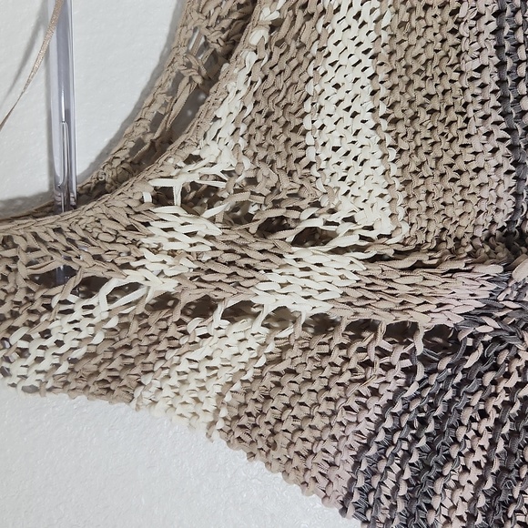 Free People Desert Moon Striped Long Sleeve Loose Ribbon Yarn Knit Sweater S - Picture 6 of 13